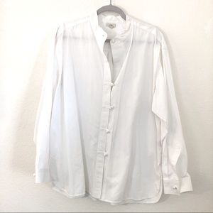 J.Jill White Mandarin Style Blouse